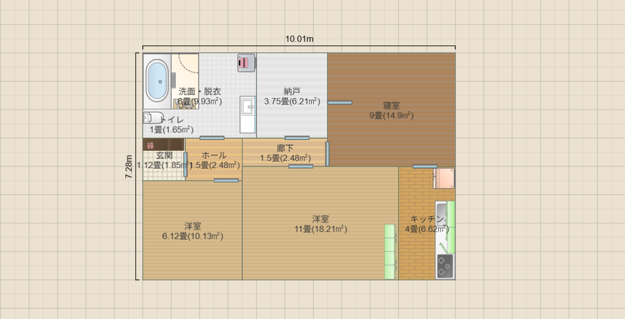 洗面・脱衣室にトイレ2