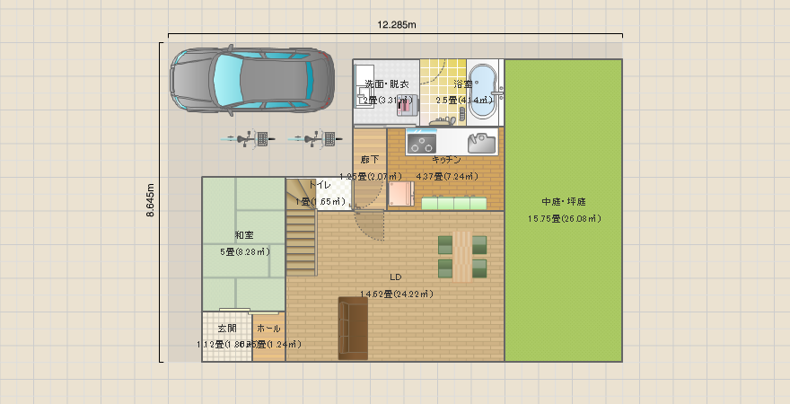 車・北西横/庭・東(25)
